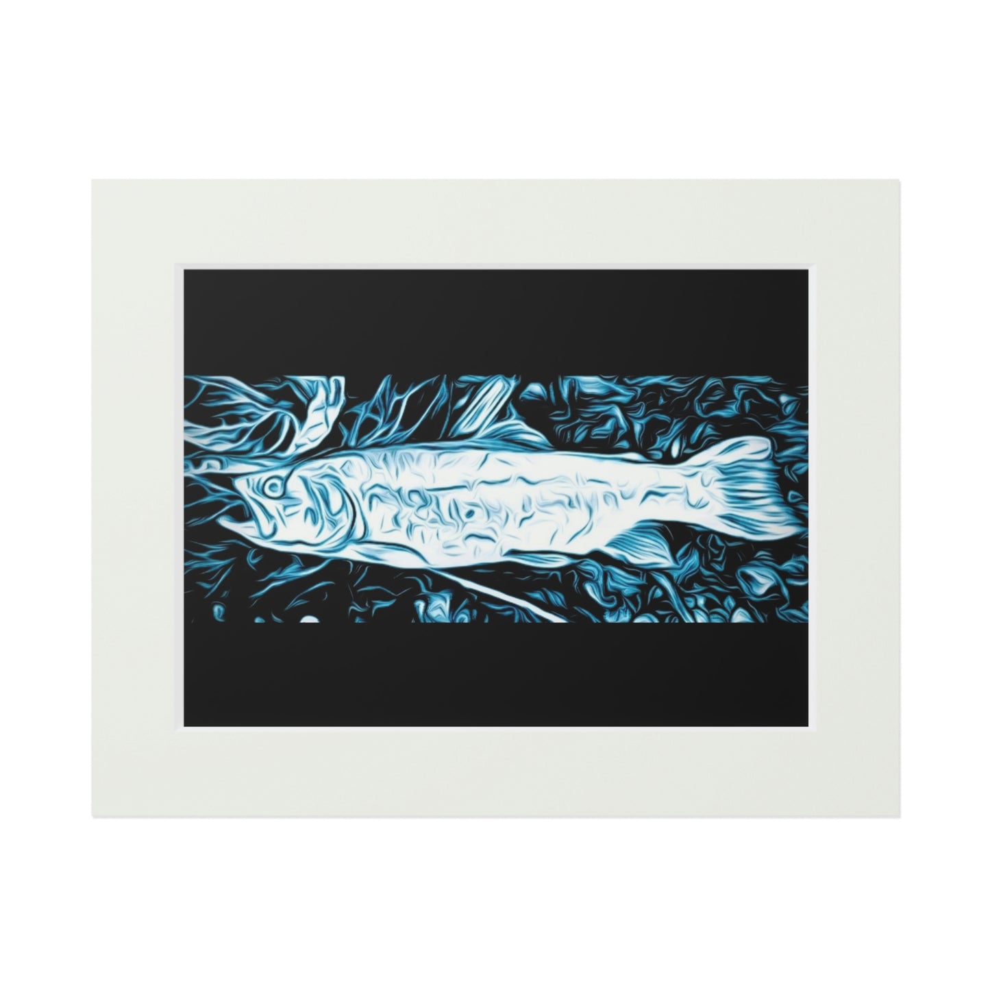 Tail-Whip Trout Blues Fine Art Prints (Passepartout Paper Frame)