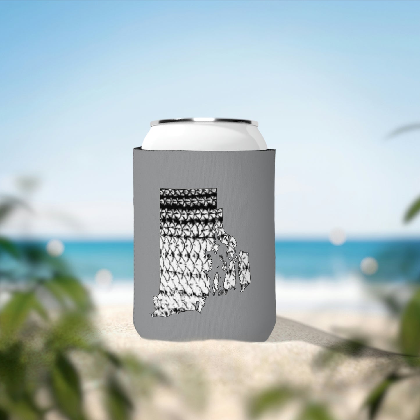 Tail-Whip Rhode Island Striper Skin Can Cooler Sleeve