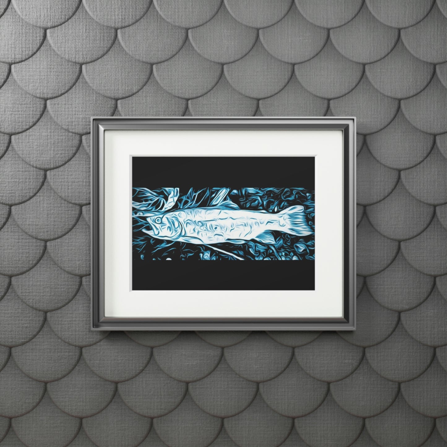 Tail-Whip Trout Blues Fine Art Prints (Passepartout Paper Frame)