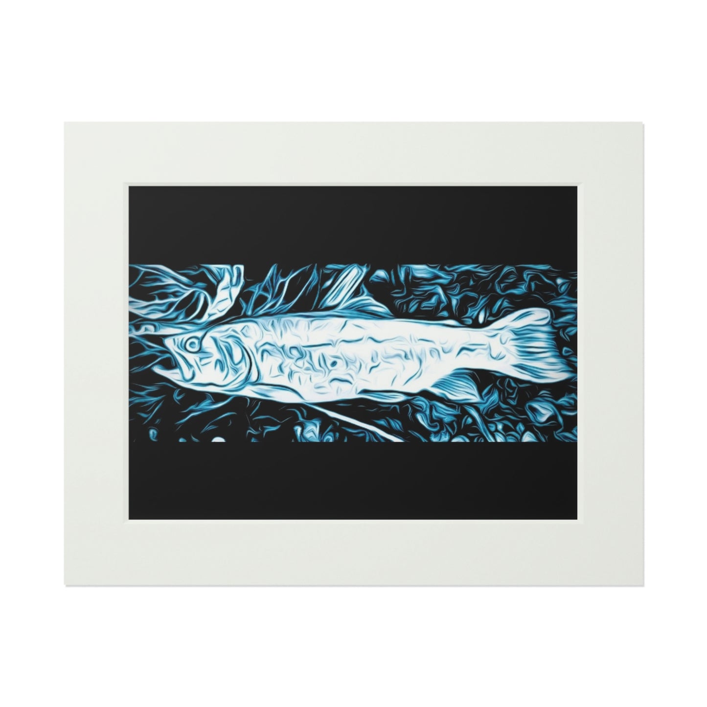 Tail-Whip Trout Blues Fine Art Prints (Passepartout Paper Frame)